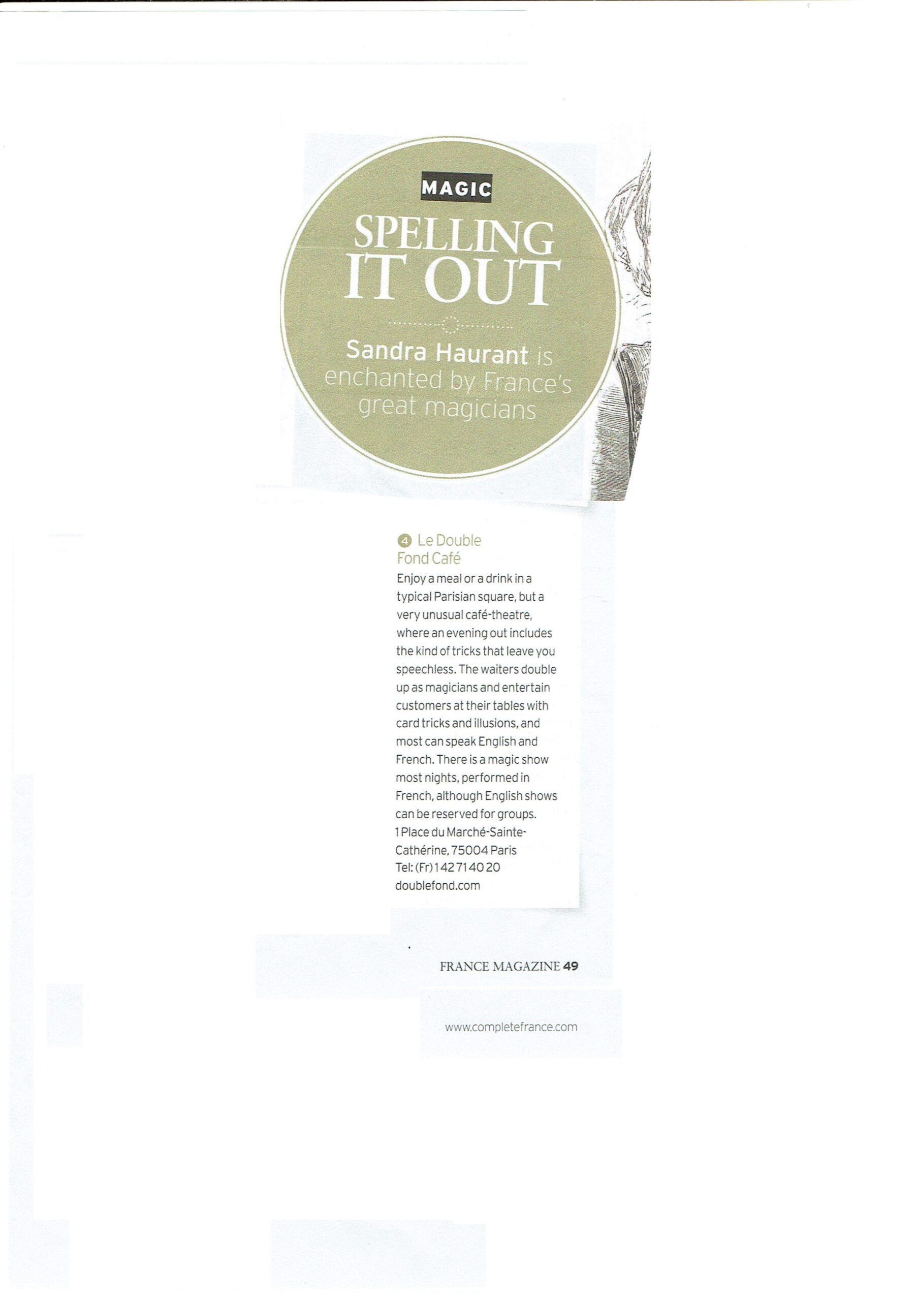 France Magazine double fond 2018