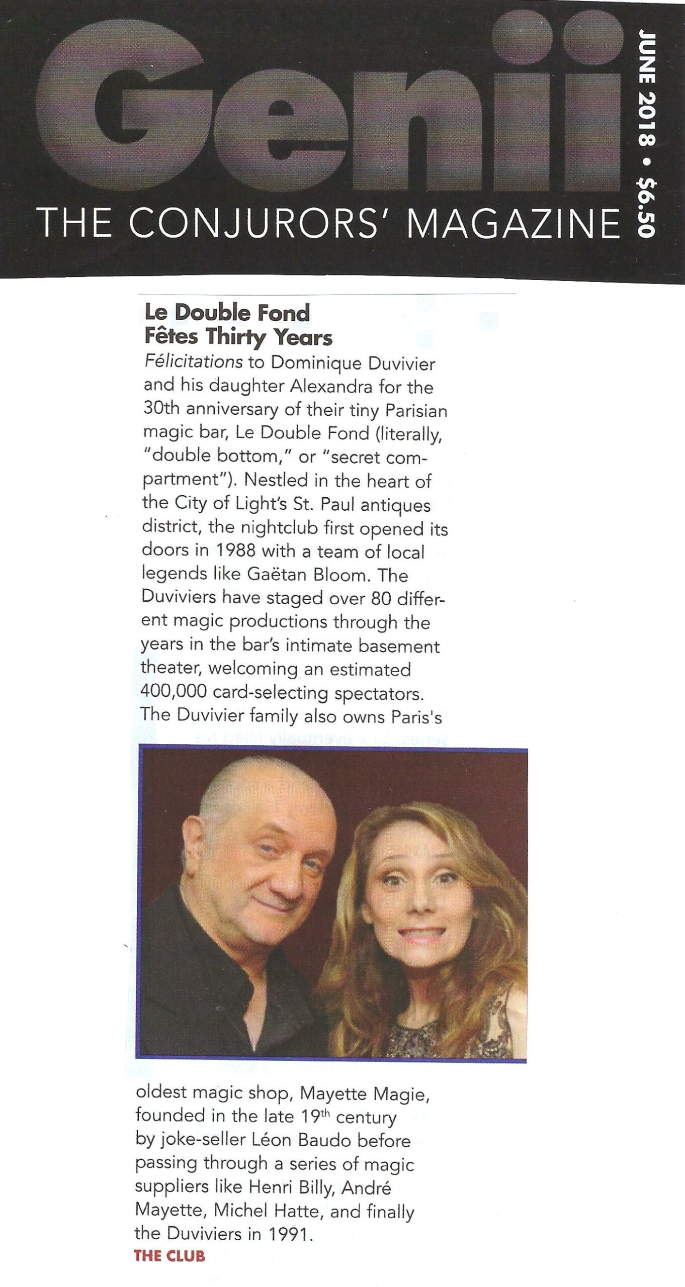 GENII 30 ans du Double Fond